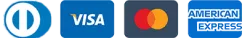 Visa, Mastercard, American Express, Diners Club
