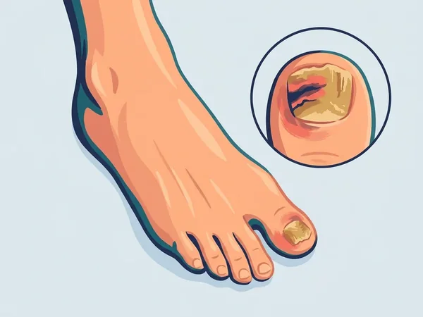 Ilustracija nohta z glivično okužbo